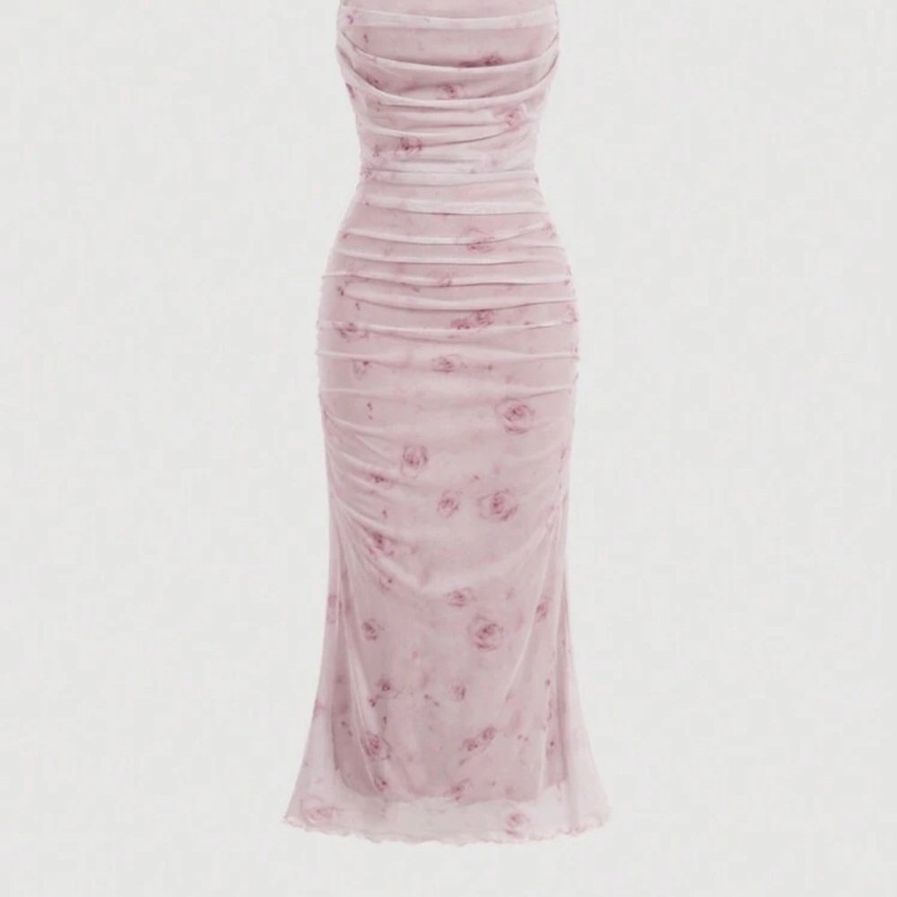 Elegant Pink Floral Dress